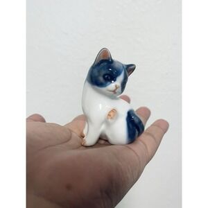 Vintage Otagiri Porcelain Ceramic Painted Cat Figurine Japan Sticker